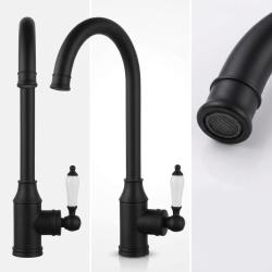 Aquanello Heritage Manor Classic Kitchen Nostalgic Kitchen Faucet Black BL-9001-HM